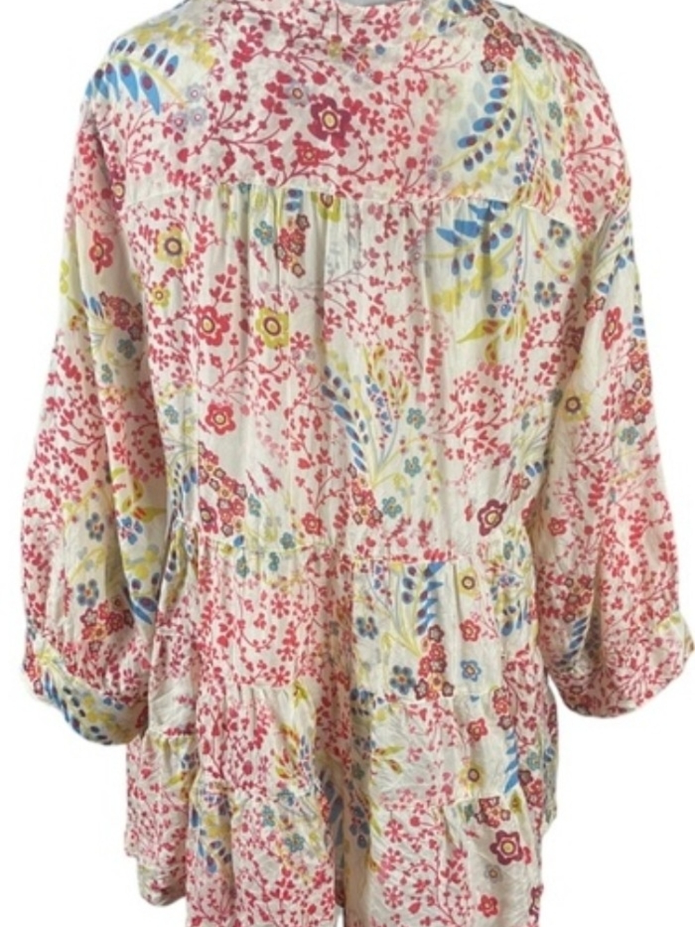 Sundance Woman Floral Peasant Blouse - Cream Multi - Picture 2 of 11